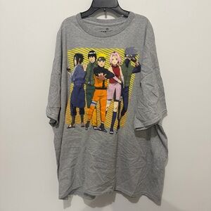 Gray Naruto Shippuden T-Shirt with Anime Characters